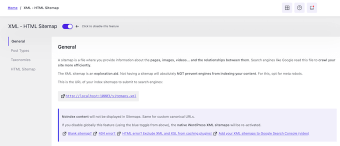 Configuring your site's XML sitemap