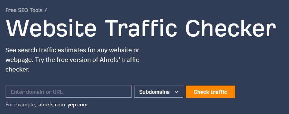 Ahrefs' free website traffic checker