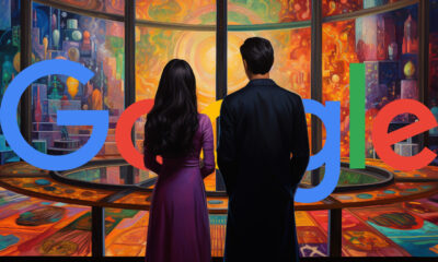 Man Woman Looking Into Future Google Logo