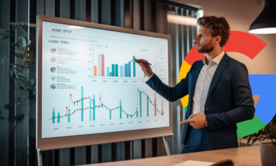 Man Presenting Whiteboard Google Logo