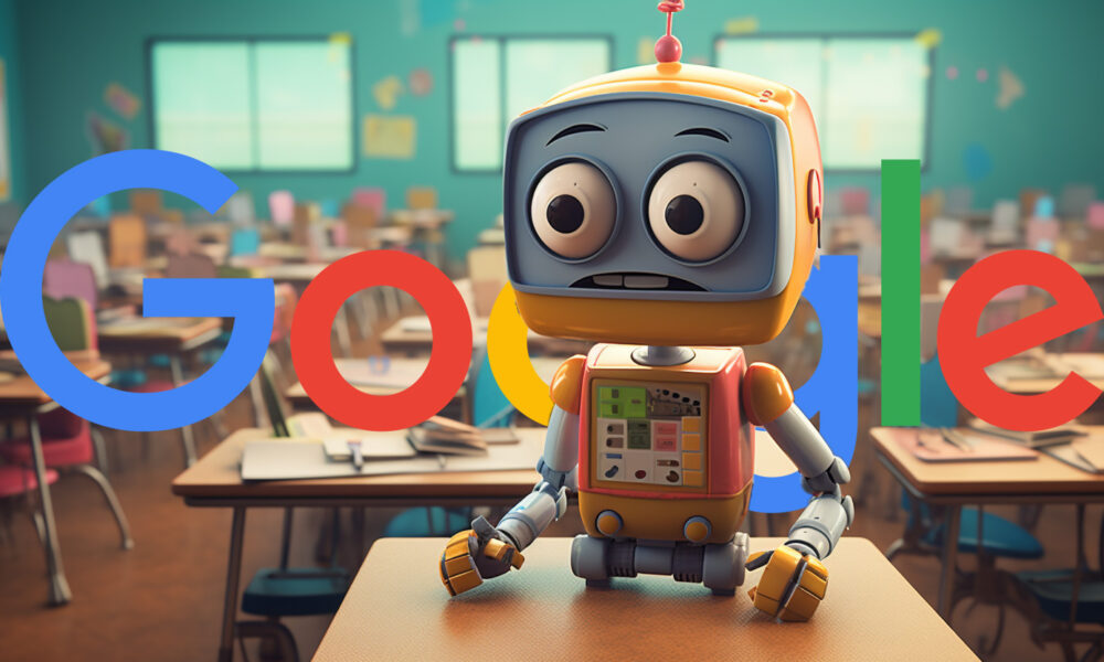 Confused Robot In Classroom Google Logo