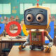 Confused Robot In Classroom Google Logo