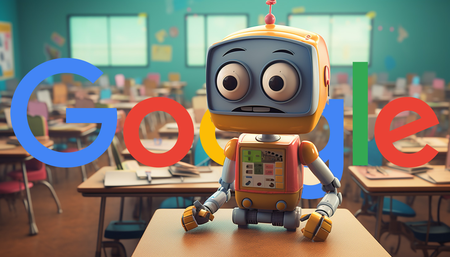 Confused Robot In Classroom Google Logo