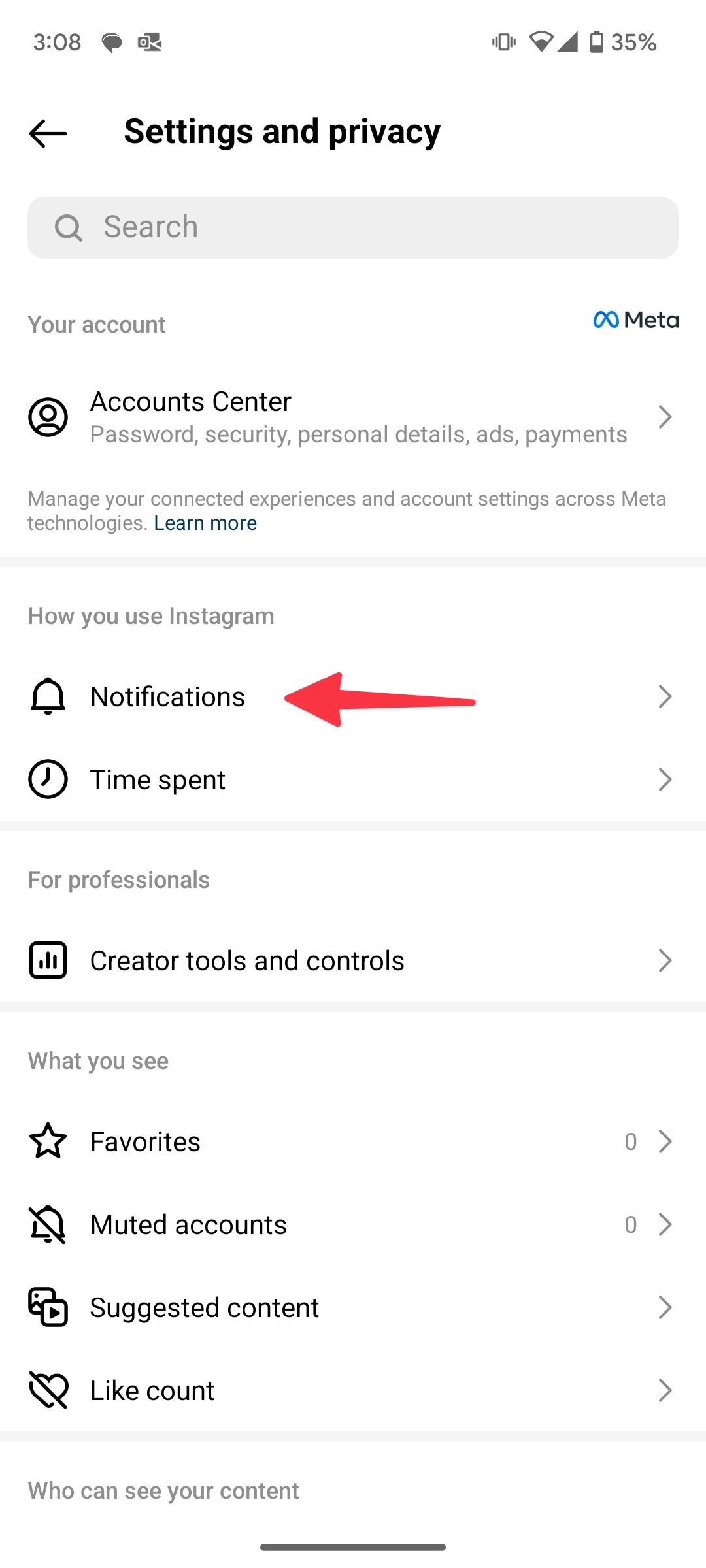 instagram notifications