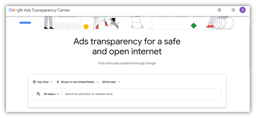 google ads announcements - google ads transparency center home page