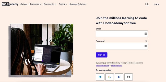 codeacademy online marketing course