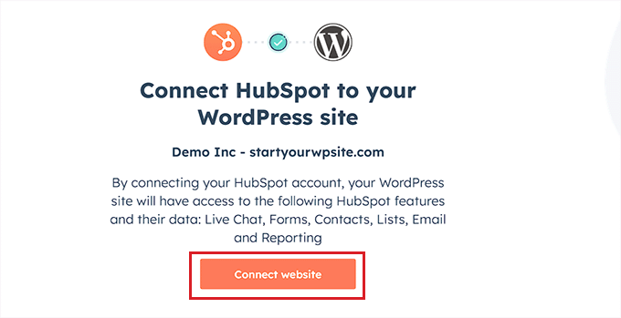 Connect website to HubSpot