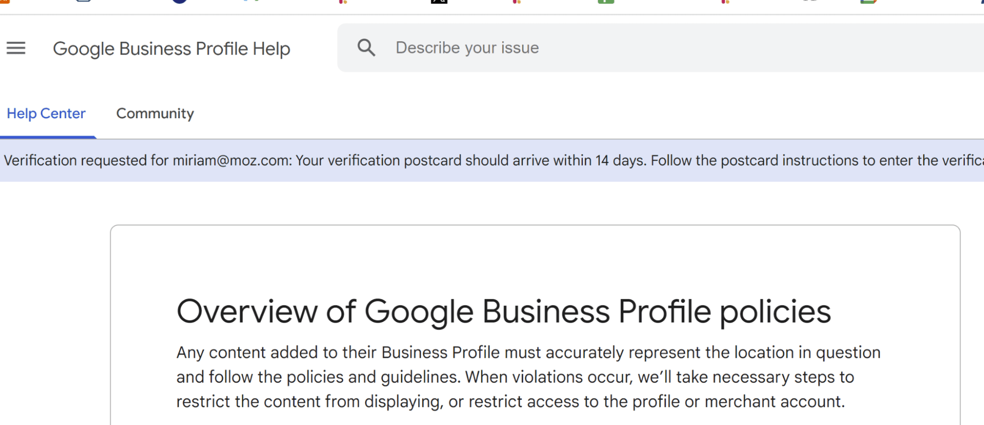 Screenshot of Google's updated policies page