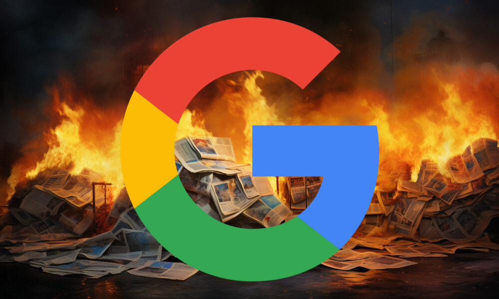 Google Newspaper Flames