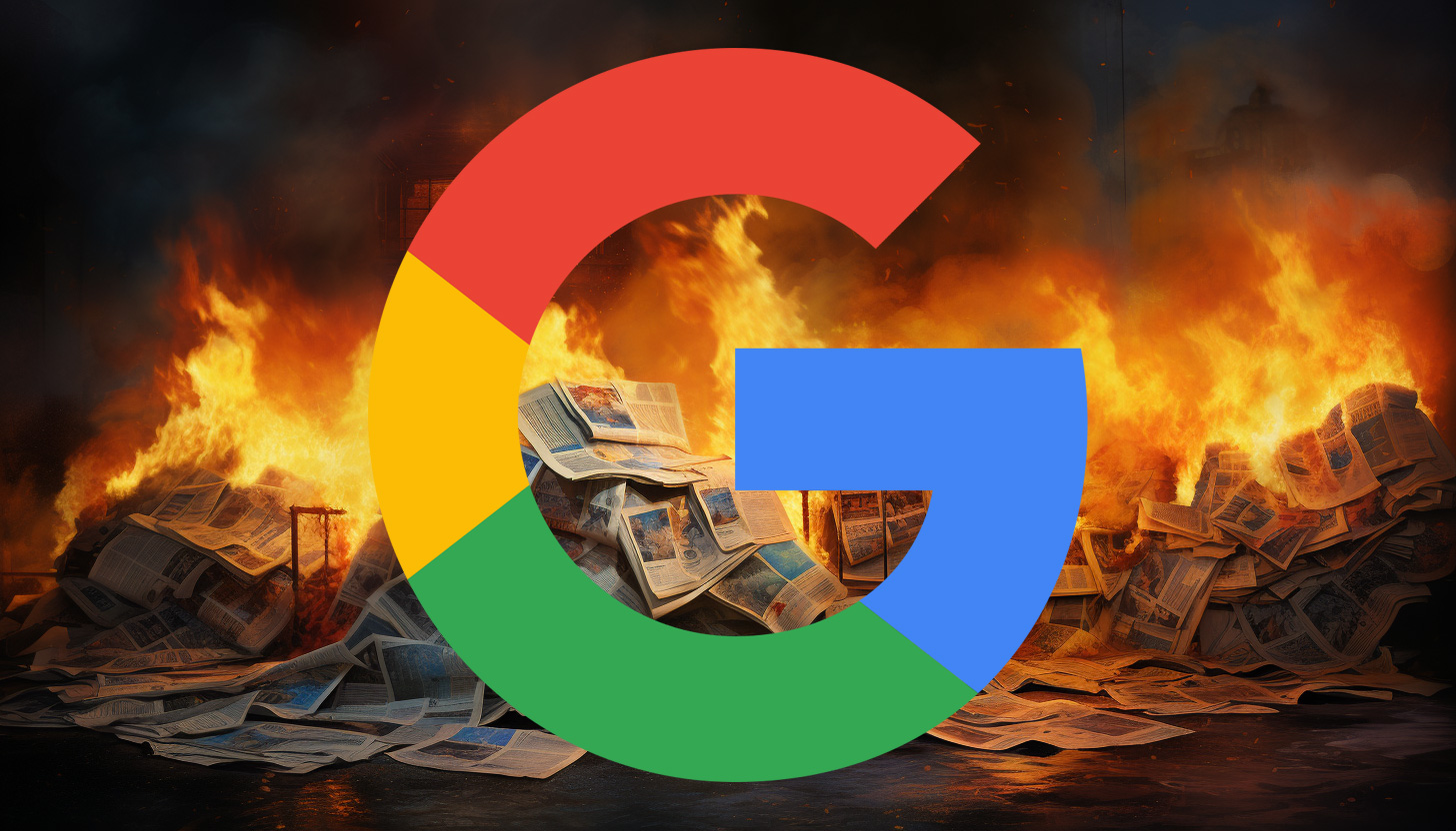 Google Newspaper Flames