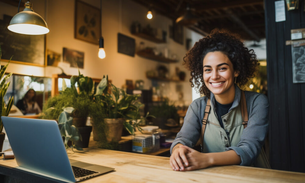 Local Business Woman Desk