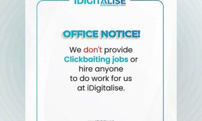 iDigitalise does not offer part-time or click-baiting job opportunities online. Any claims using their brand name are entirely false