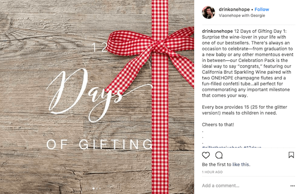 december marketing ideas: instagram giveaway example