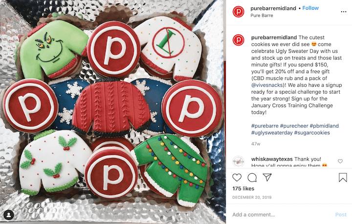 december marketing ideas: ugly sweater day instagram post