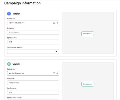 15 Campaigns - A/B testing