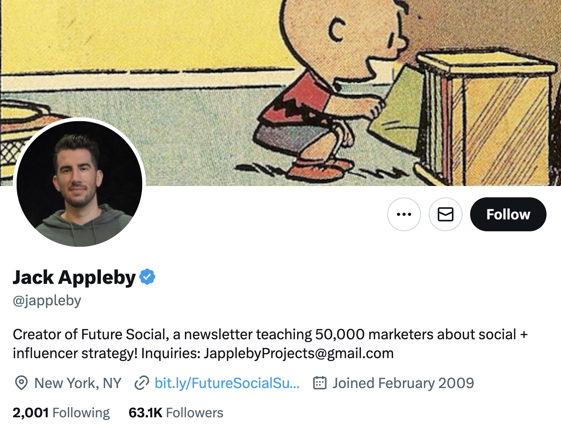 Jack Appleby's Twitter branding