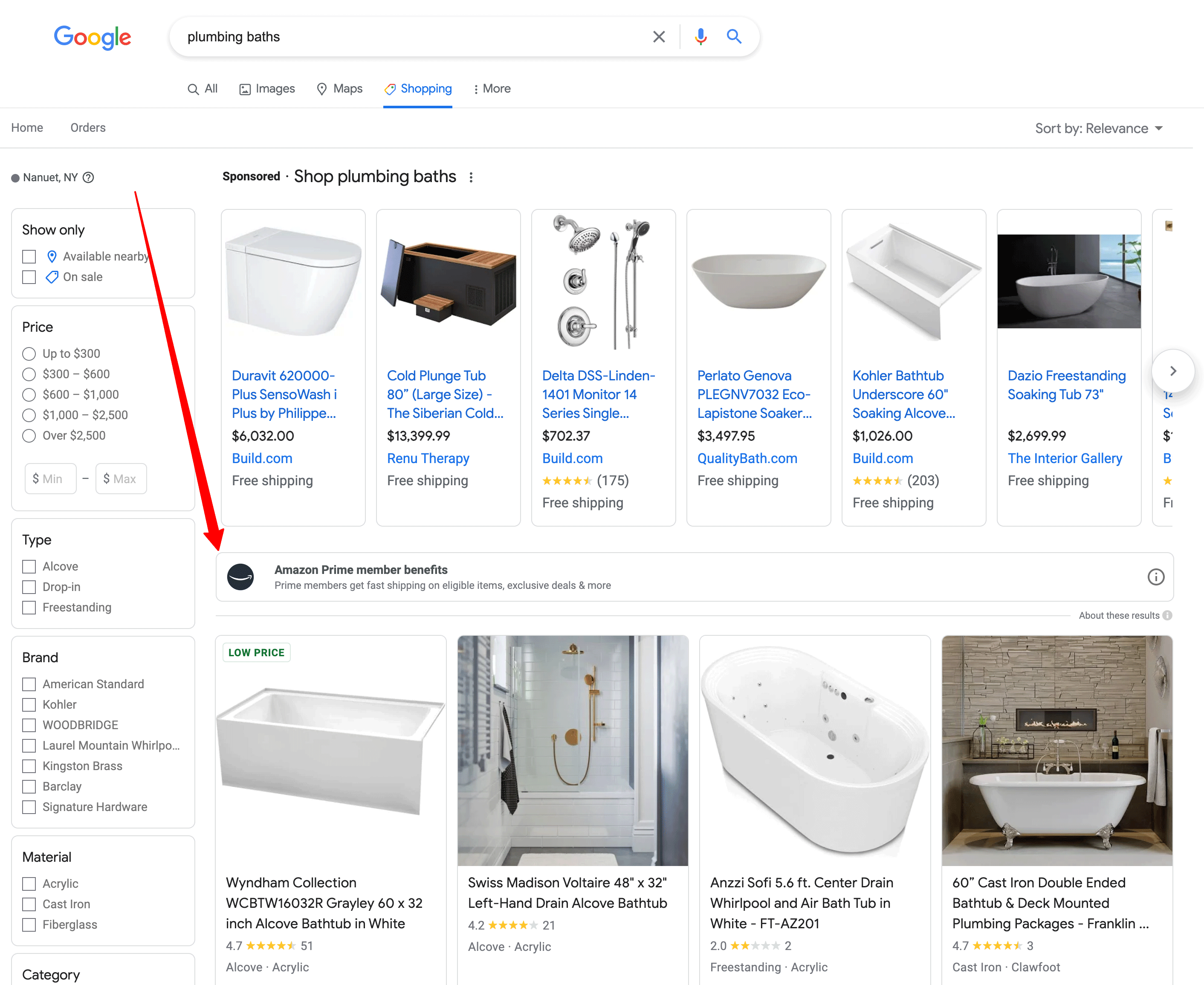 Amazon Prime In Google Shopping