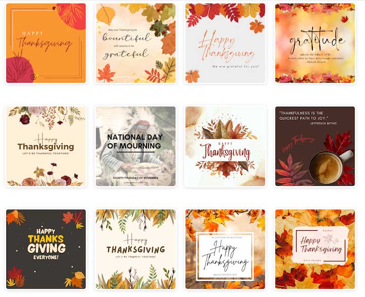 thanksgiving instagram post graphics