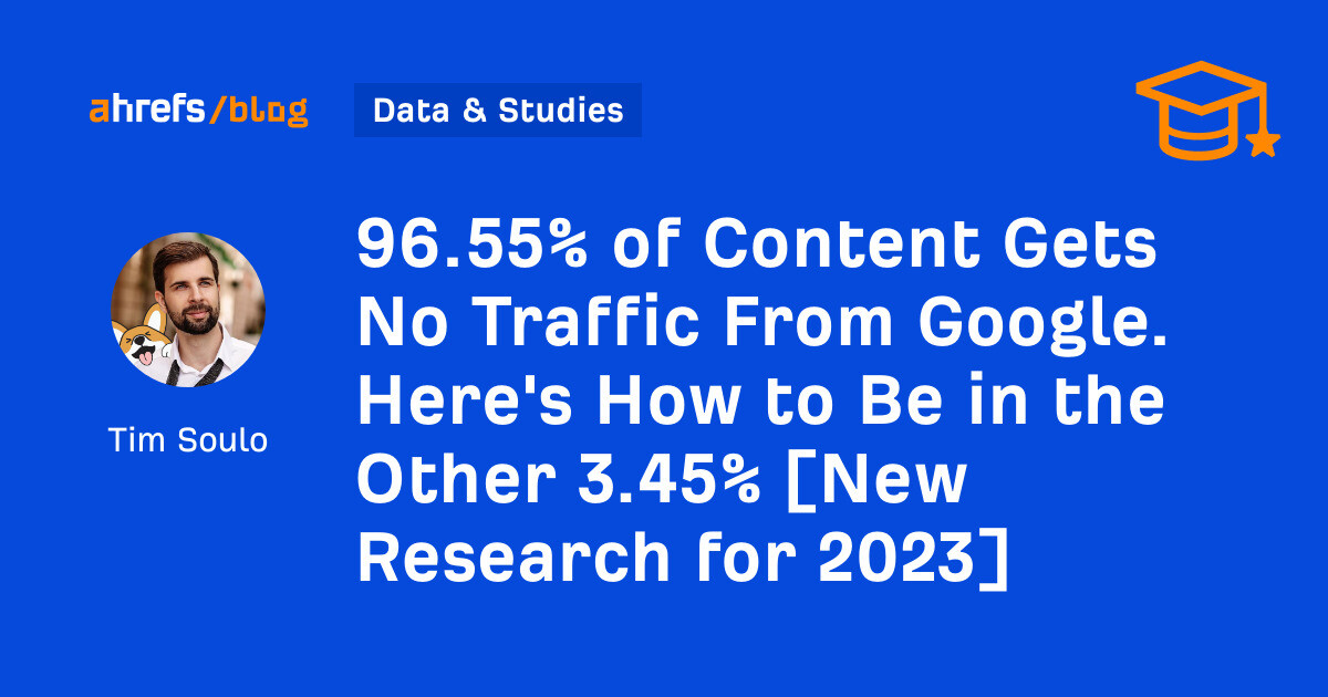 96.55% of Content Gets No Traffic From Google. Here's How to Be in the Other 3.45% [New Research for 2023]