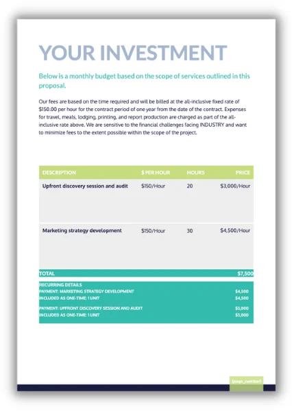 marketing proposal template from proposify