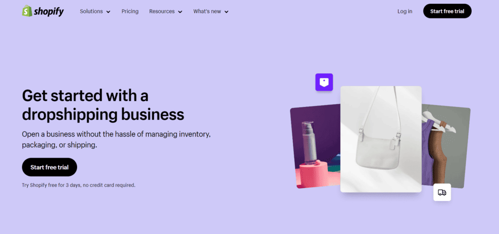 Shopify Dropshipping homepage