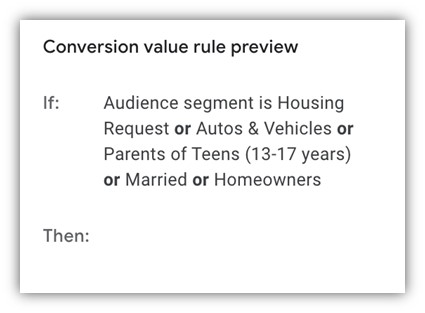 conversion value rules preview in Google Ads