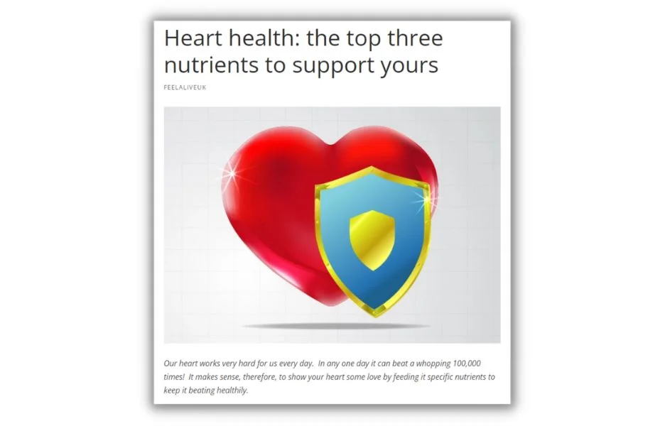 February blog ideas - Example of a blog post about heart health