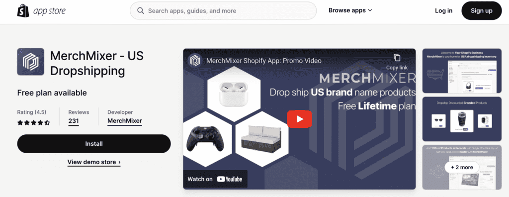 Shopify app of MerchMixer