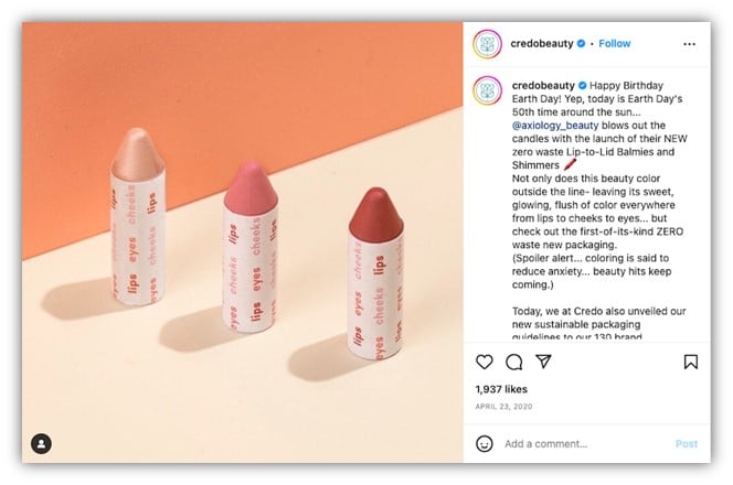 example of cause-based marketing campaign on instagram