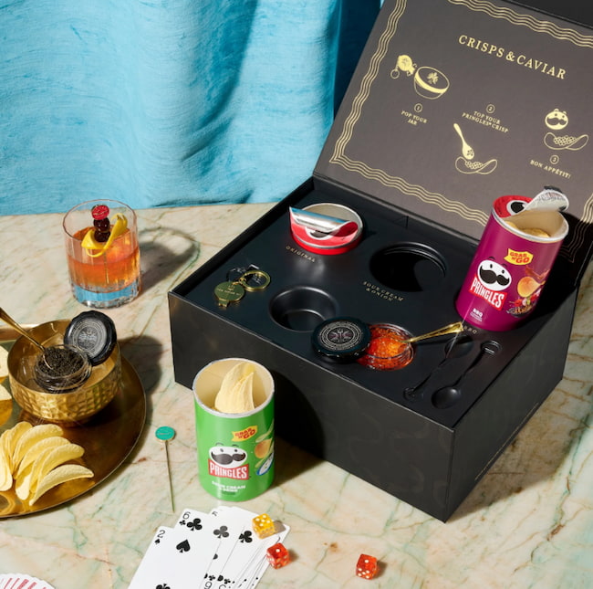 Pringles and the Caviar Co. tasting kit