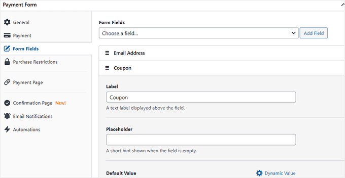 Add form fields to the SEPA payment form