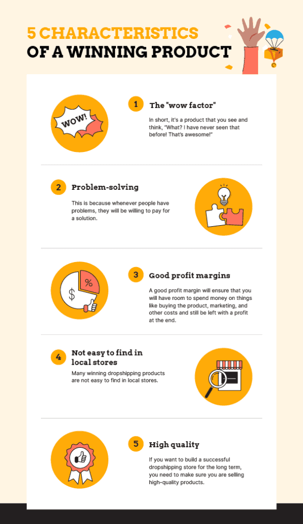 5 Characteristics of a winning product - Infographic