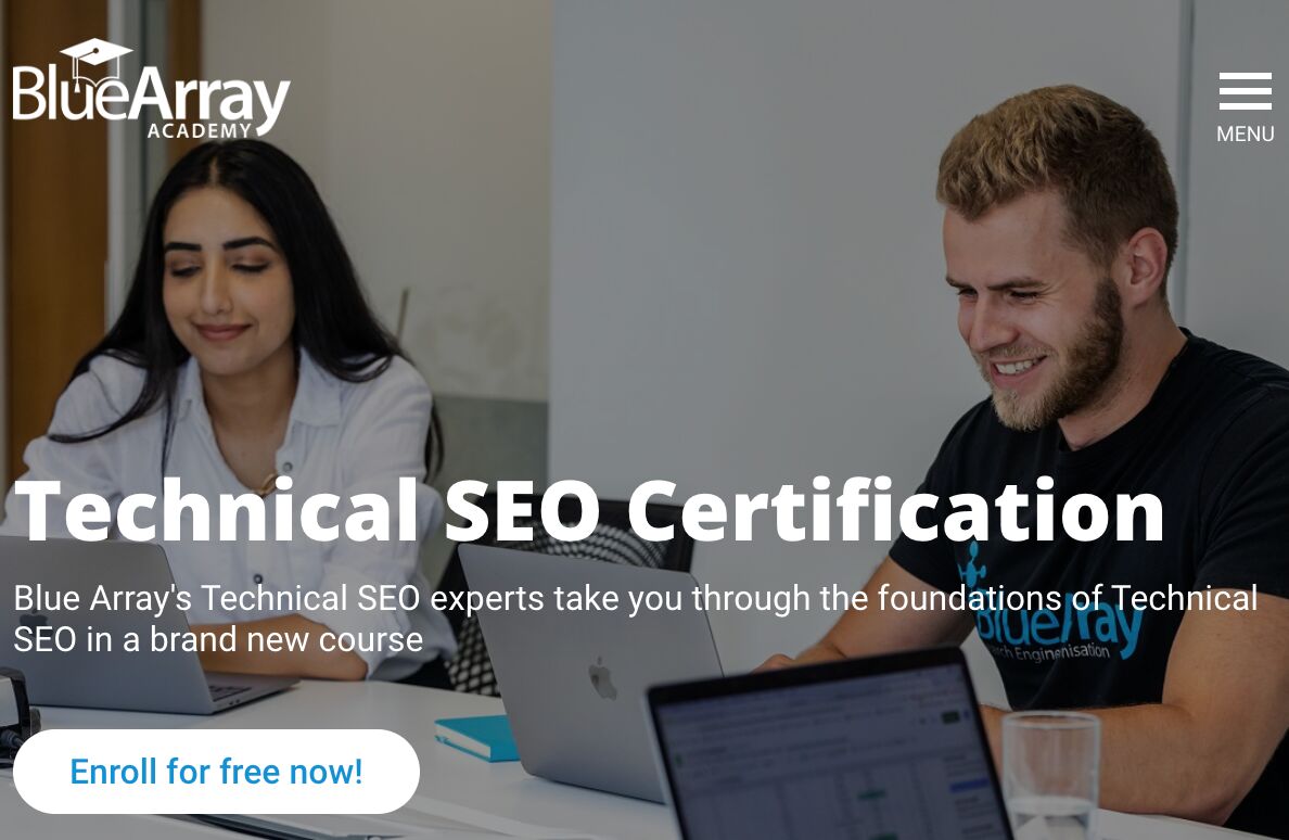 Technical SEO Certification by Blue Array