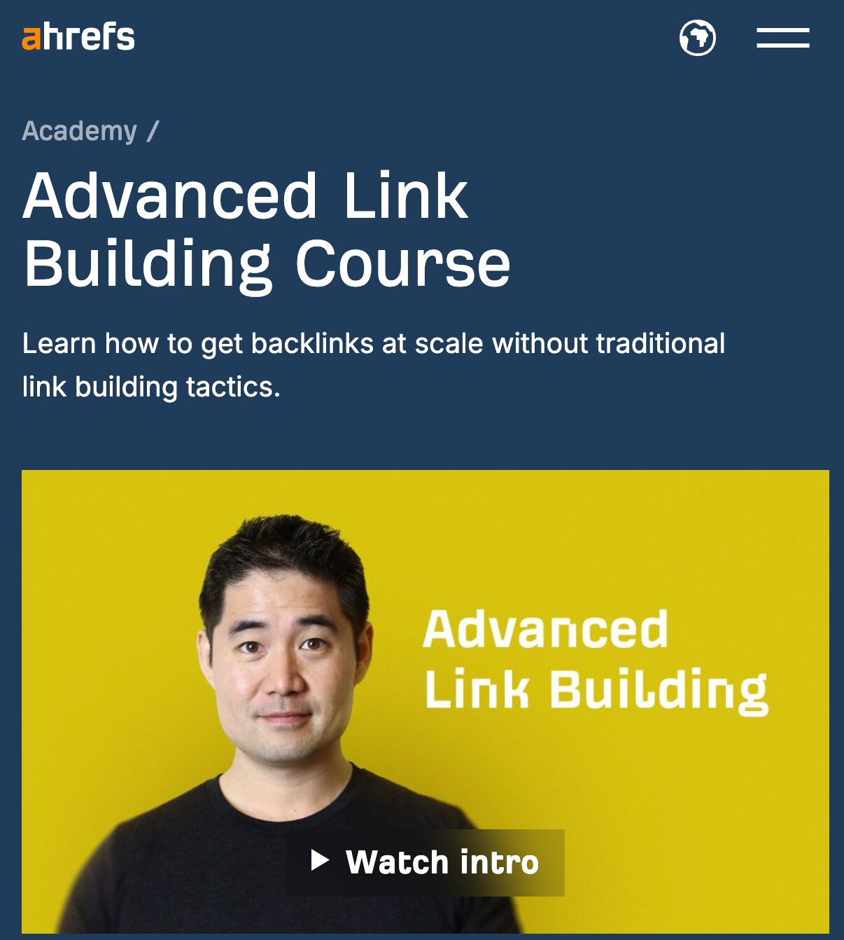 Advanced Link Building Course by Ahrefs