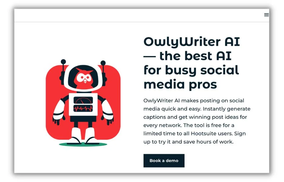 AI tools for marketing agency - OwlyWriter AI home screen.