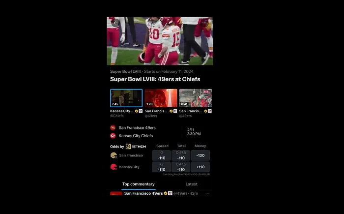 X Starts Displaying Sports Gambling Odds In-Stream, Powered by BetMGM