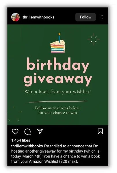 Giveaway ideas - Choose your own give giveaway on Instagram.