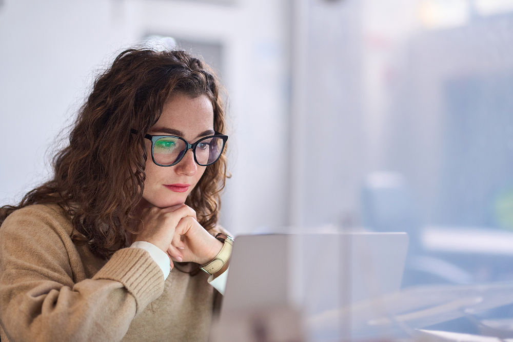 woman on computer