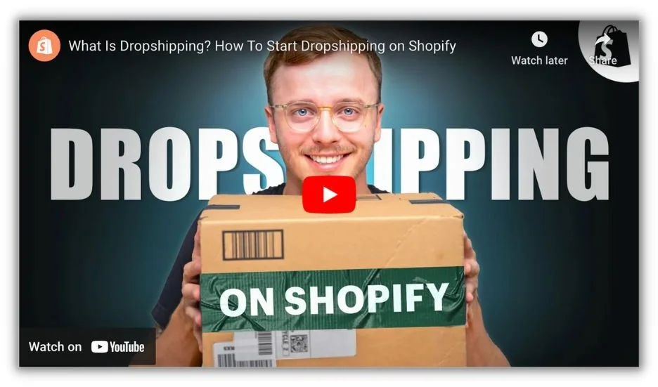 Content promotion - screenshot of a drop shipping video.