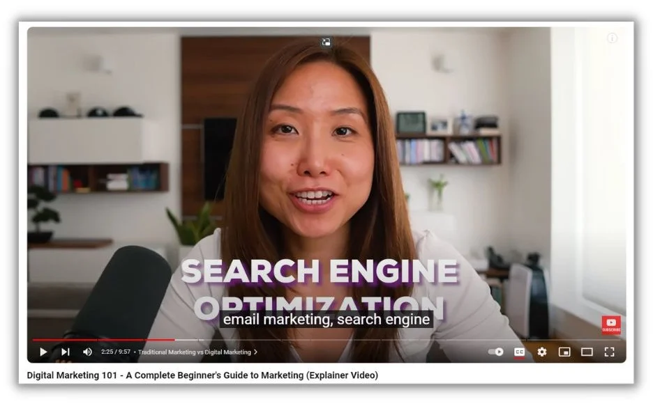 Content promotion - screenshot of a youtube video.