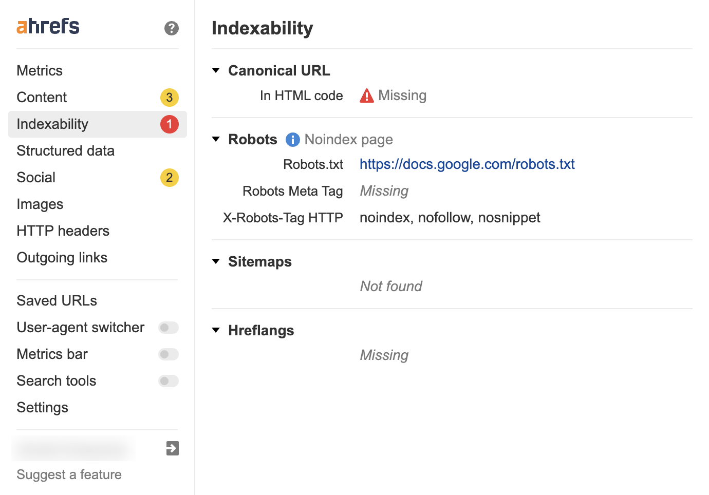 indexability-tab-ahrefs-seo-toolbar