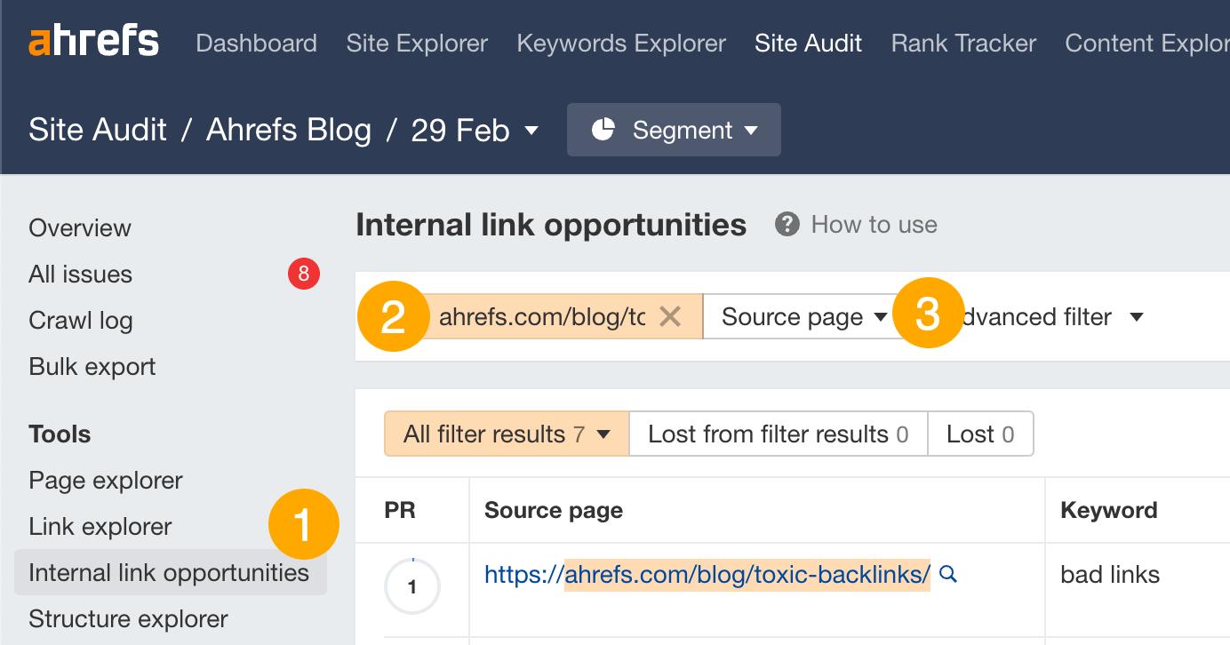 How to find internal linking opportunities