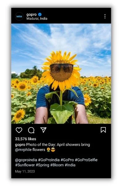 April content ideas - Sumflower picture by a GoPro user on Instagram