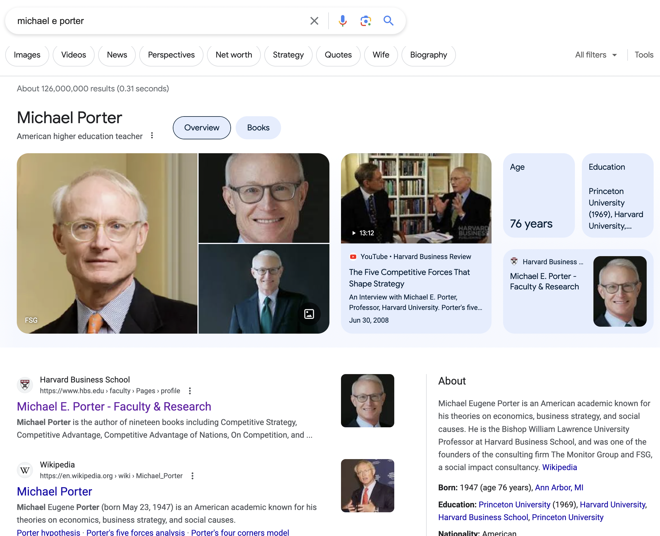 Michael Porter google name search