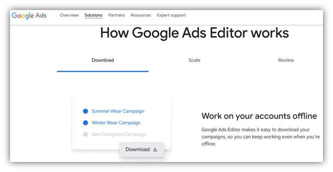 ppc tools - screenshot of google ads editor home