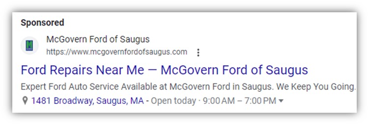 how to localize google ads - example of a location asset