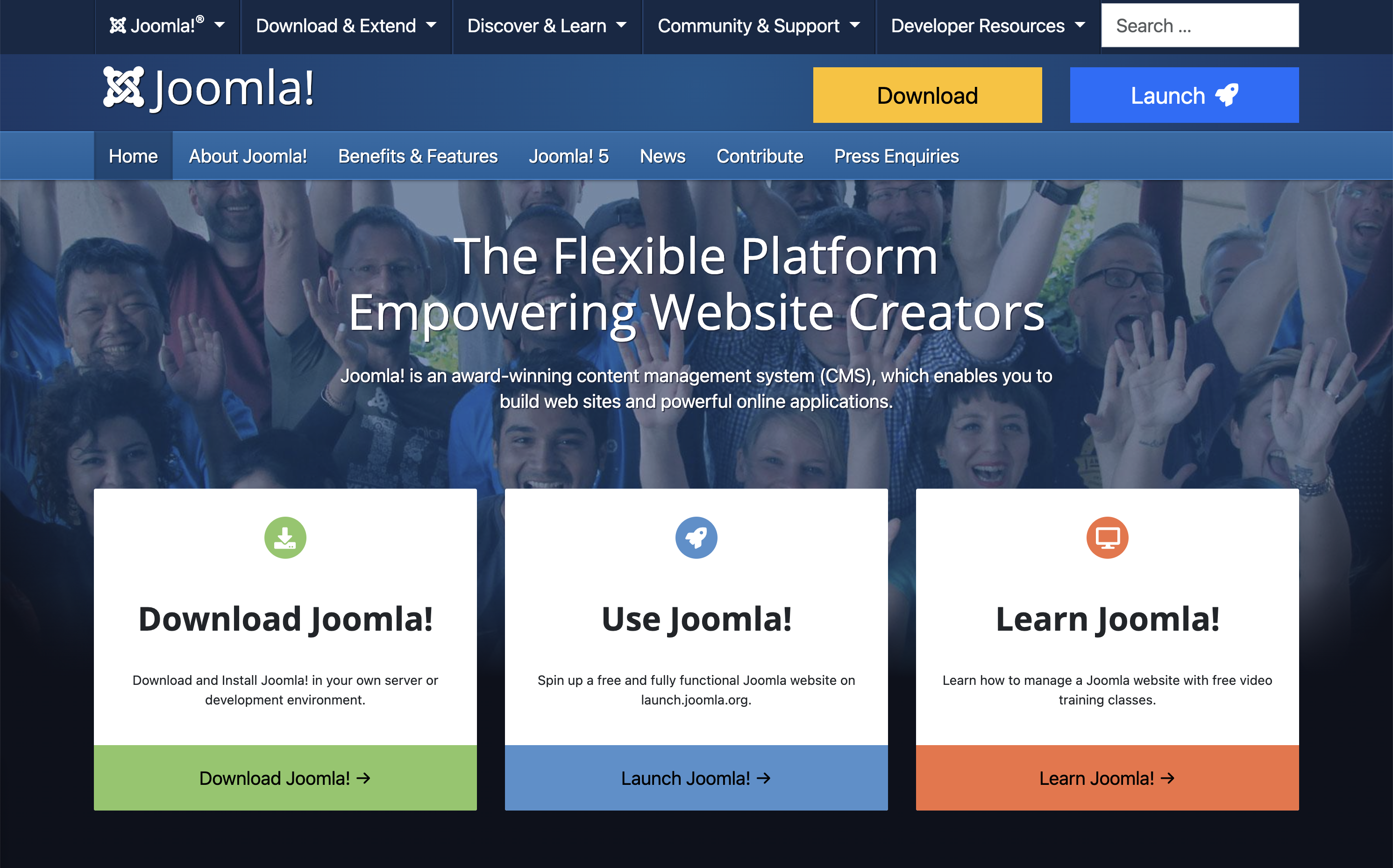 joomla website homepage