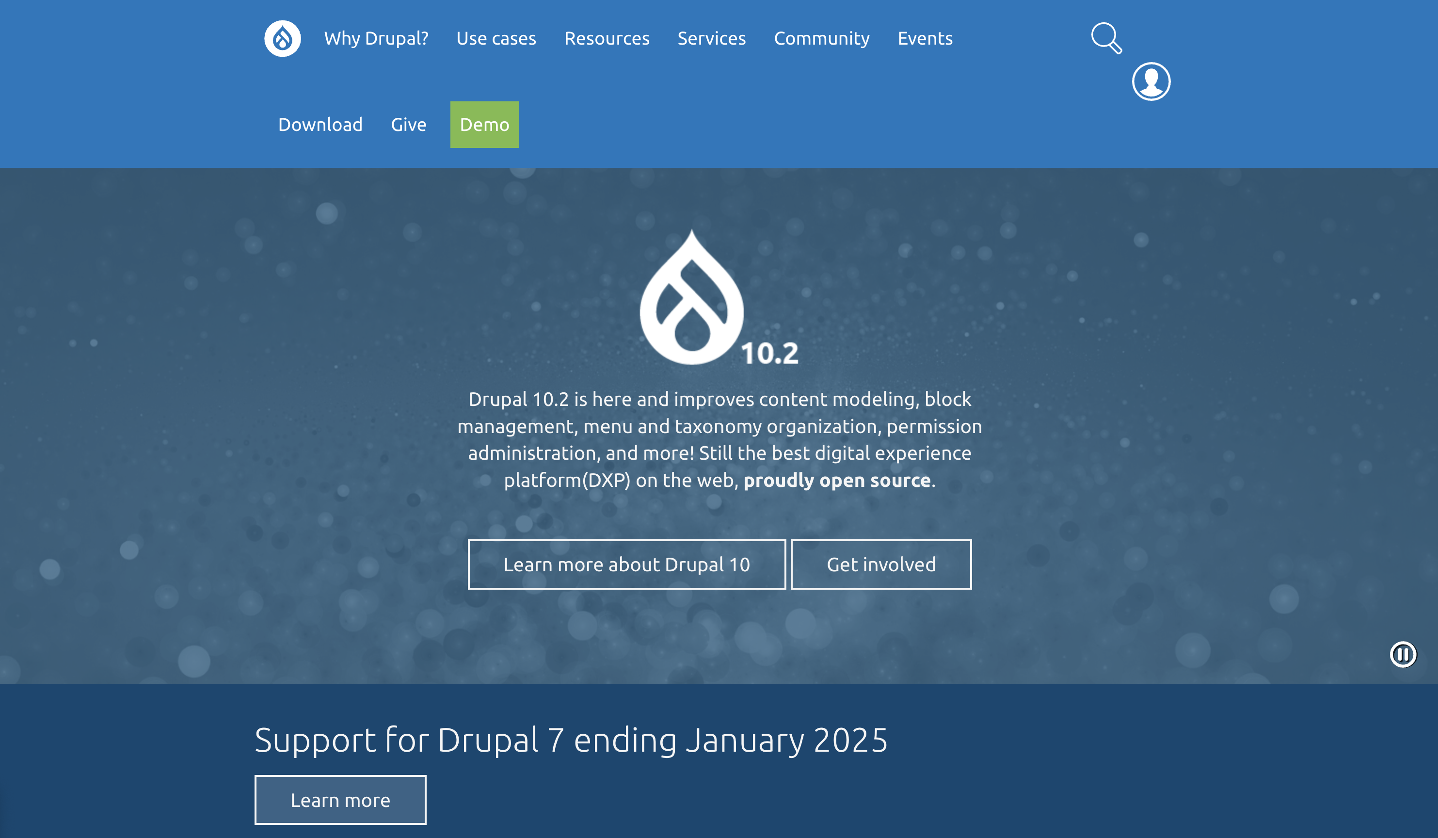 drupal website homepage