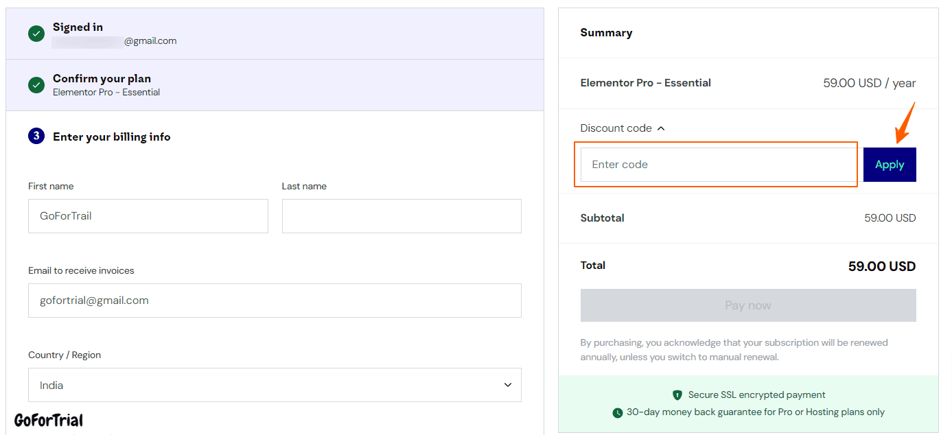 Applying Coupon on elementor checkout page