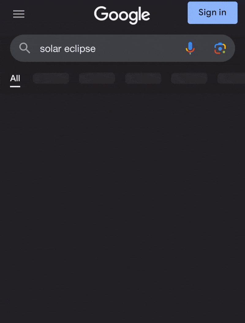 Google Search Solar Eclipse Easter Egg